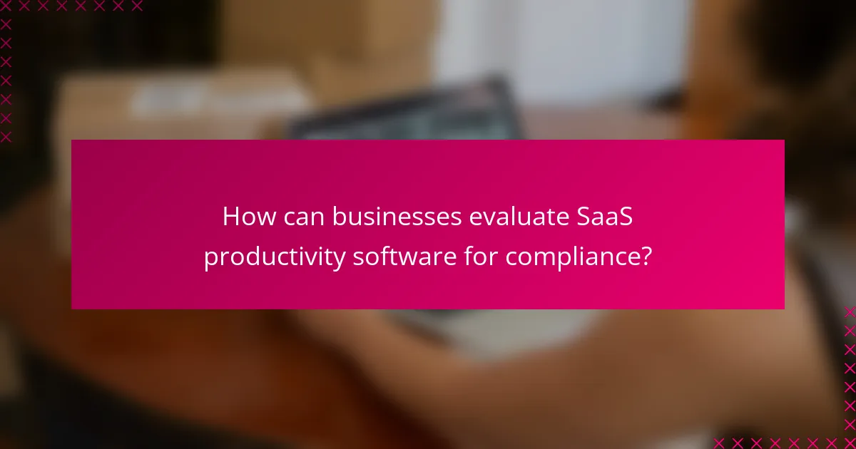How can businesses evaluate SaaS productivity software for compliance?