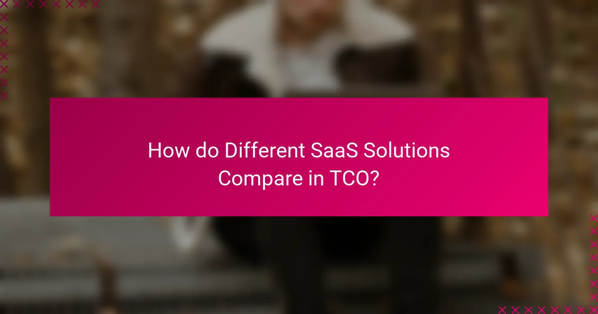 How do Different SaaS Solutions Compare in TCO?