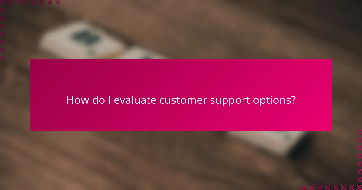How do I evaluate customer support options?