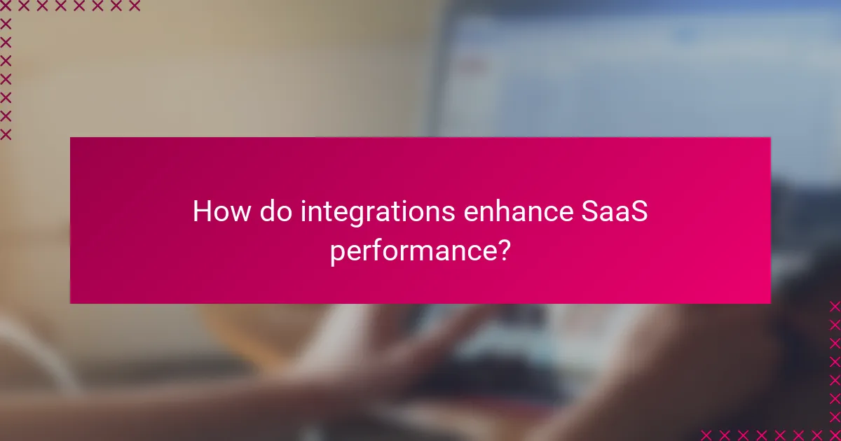 How do integrations enhance SaaS performance?