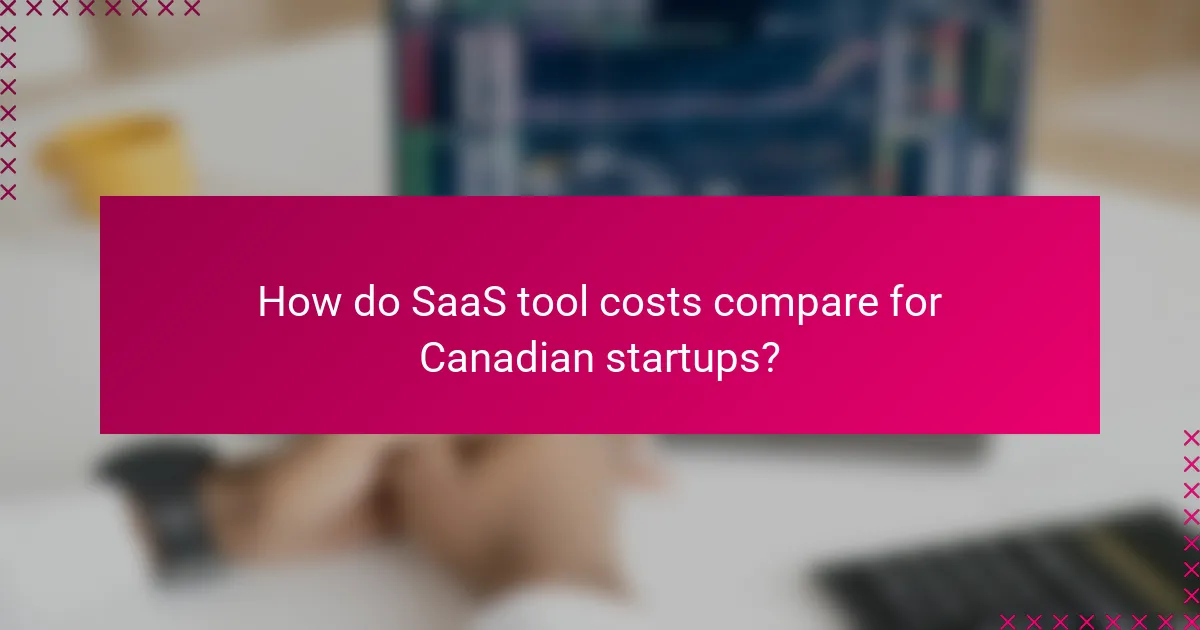 How do SaaS tool costs compare for Canadian startups?