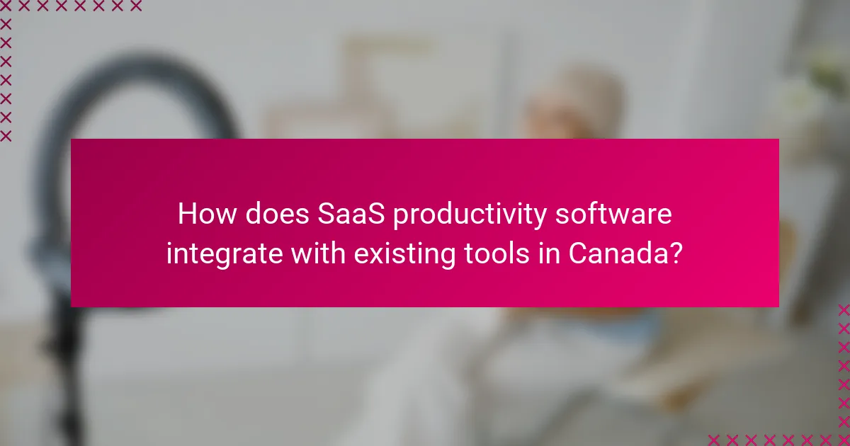 How does SaaS productivity software integrate with existing tools in Canada?