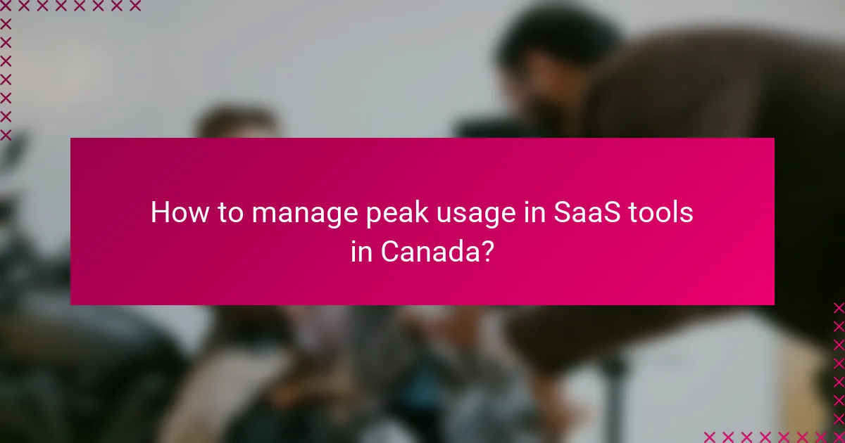How to manage peak usage in SaaS tools in Canada?