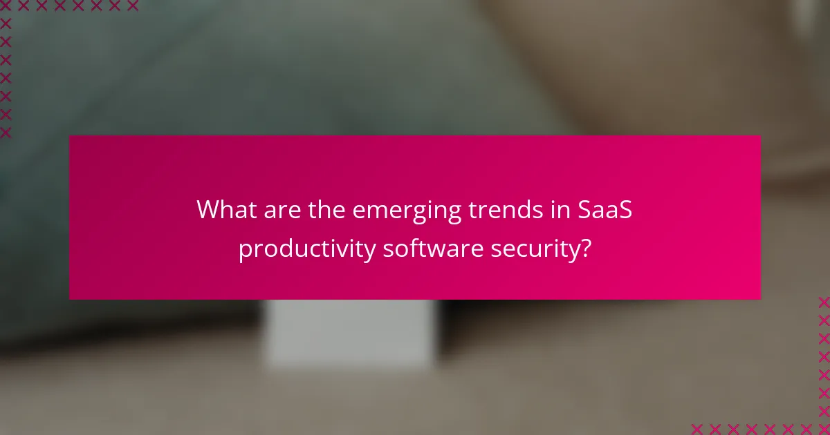What are the emerging trends in SaaS productivity software security?