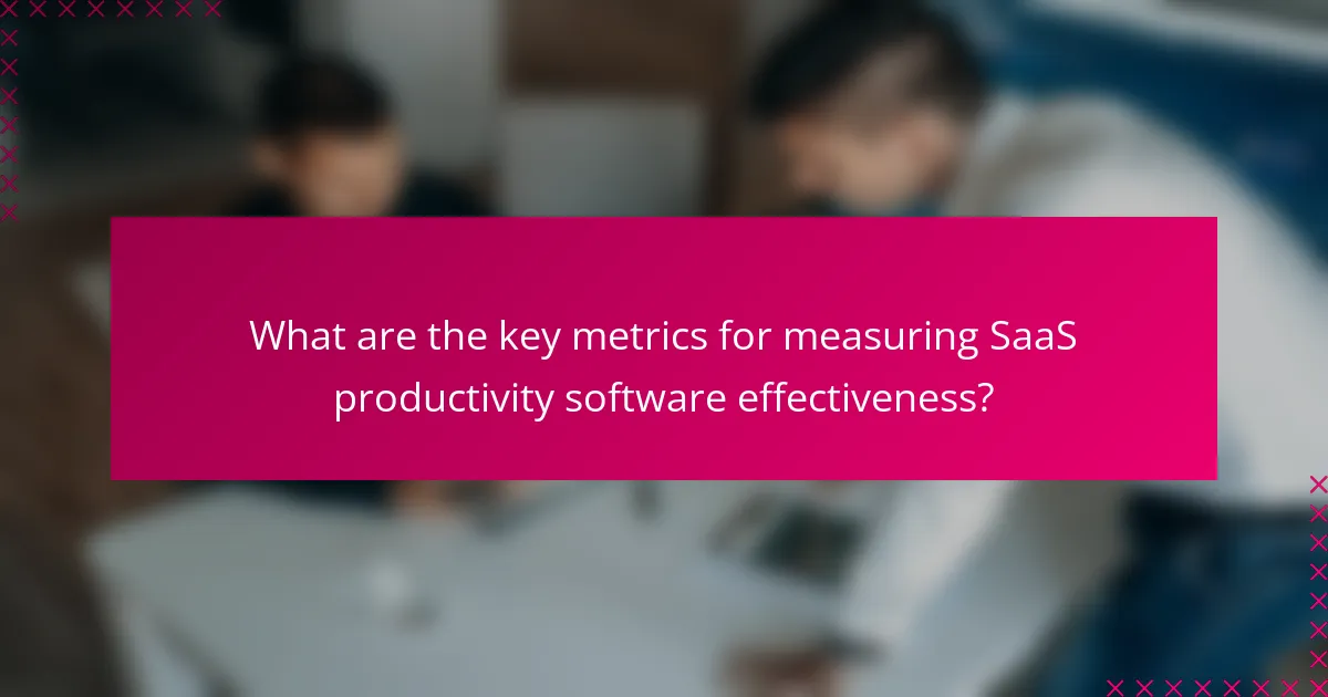 What are the key metrics for measuring SaaS productivity software effectiveness?