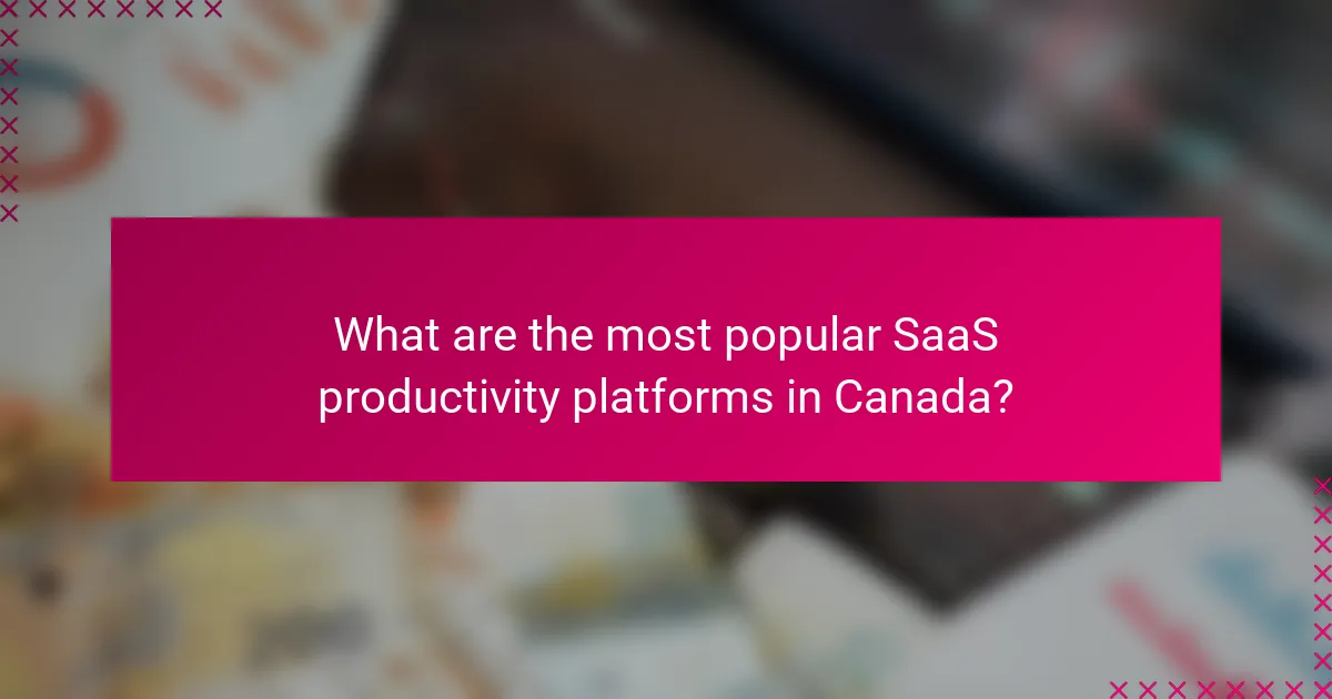 What are the most popular SaaS productivity platforms in Canada?