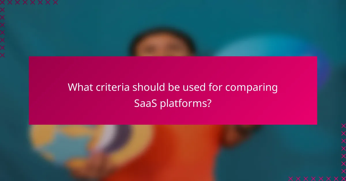 What criteria should be used for comparing SaaS platforms?